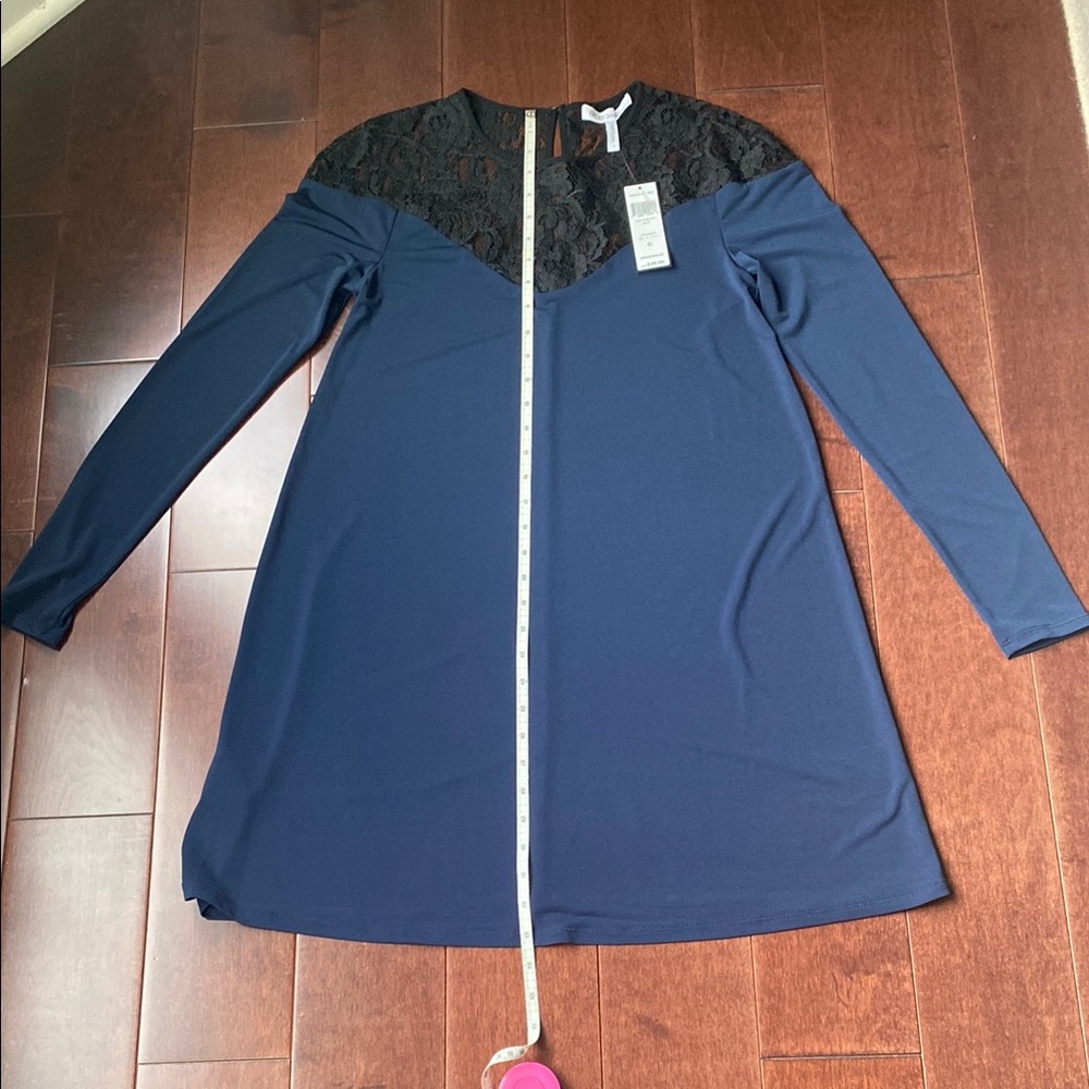 BCBGeneration Navy and Black Lace Dress